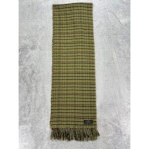 100% Cashmere Scarf Multi Plaid Hand Tailored Unisex Knit Fringe Neck Warmer